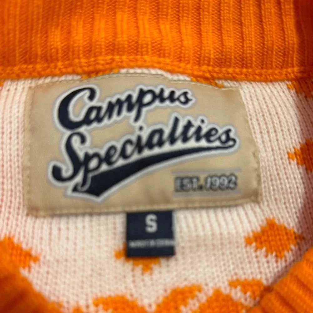 Campus Specialties Tennessee Volunteers NCAA Orange Fair Isle Sweater Mens Small